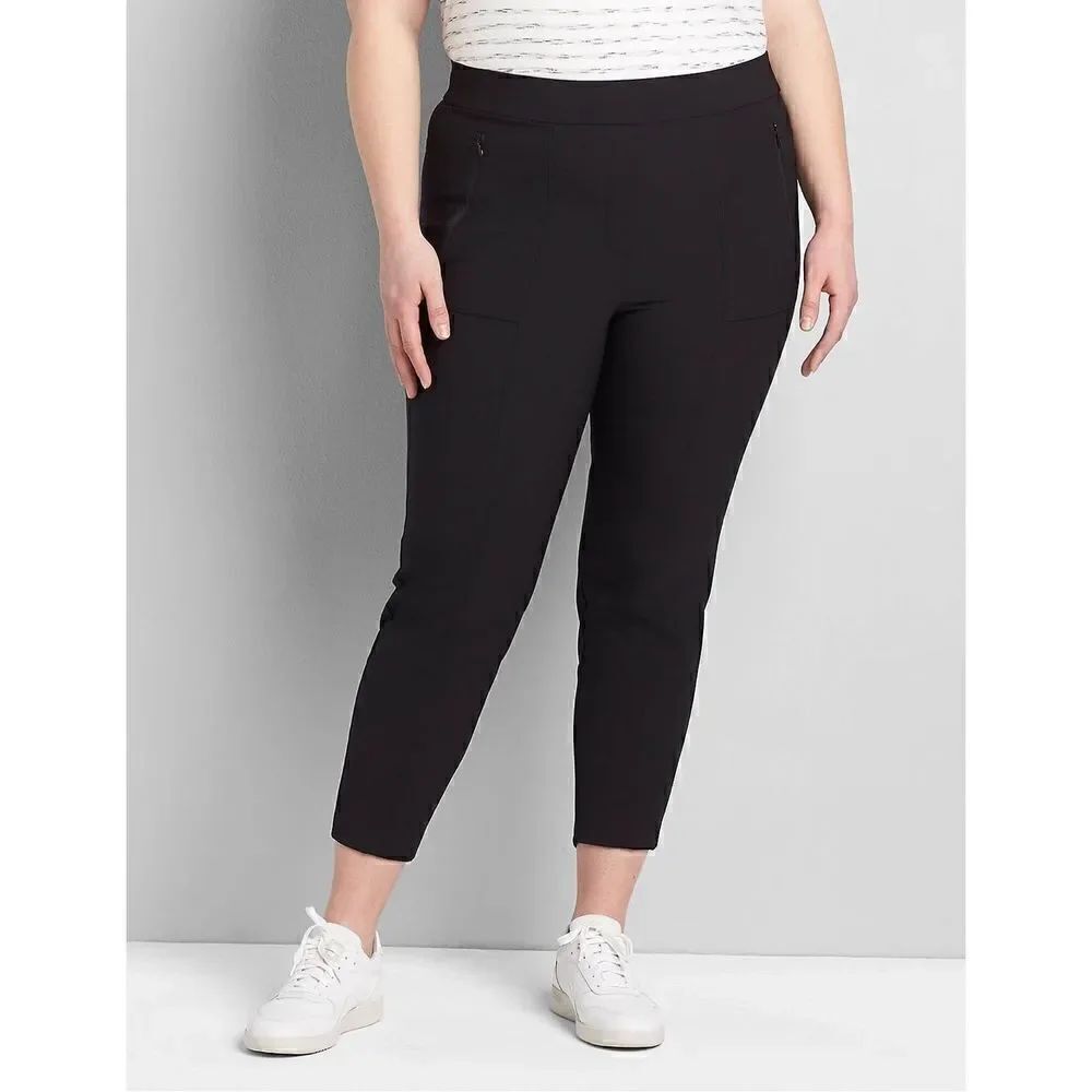 Lane Bryant On The Go black skim ankle pants, size 14 NWOT